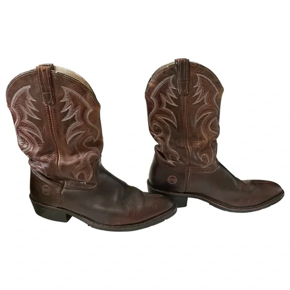 Double H Robert Boots AG7 Work Western 3282 Mens 12 D Medium Brown - Picture 3 of 7